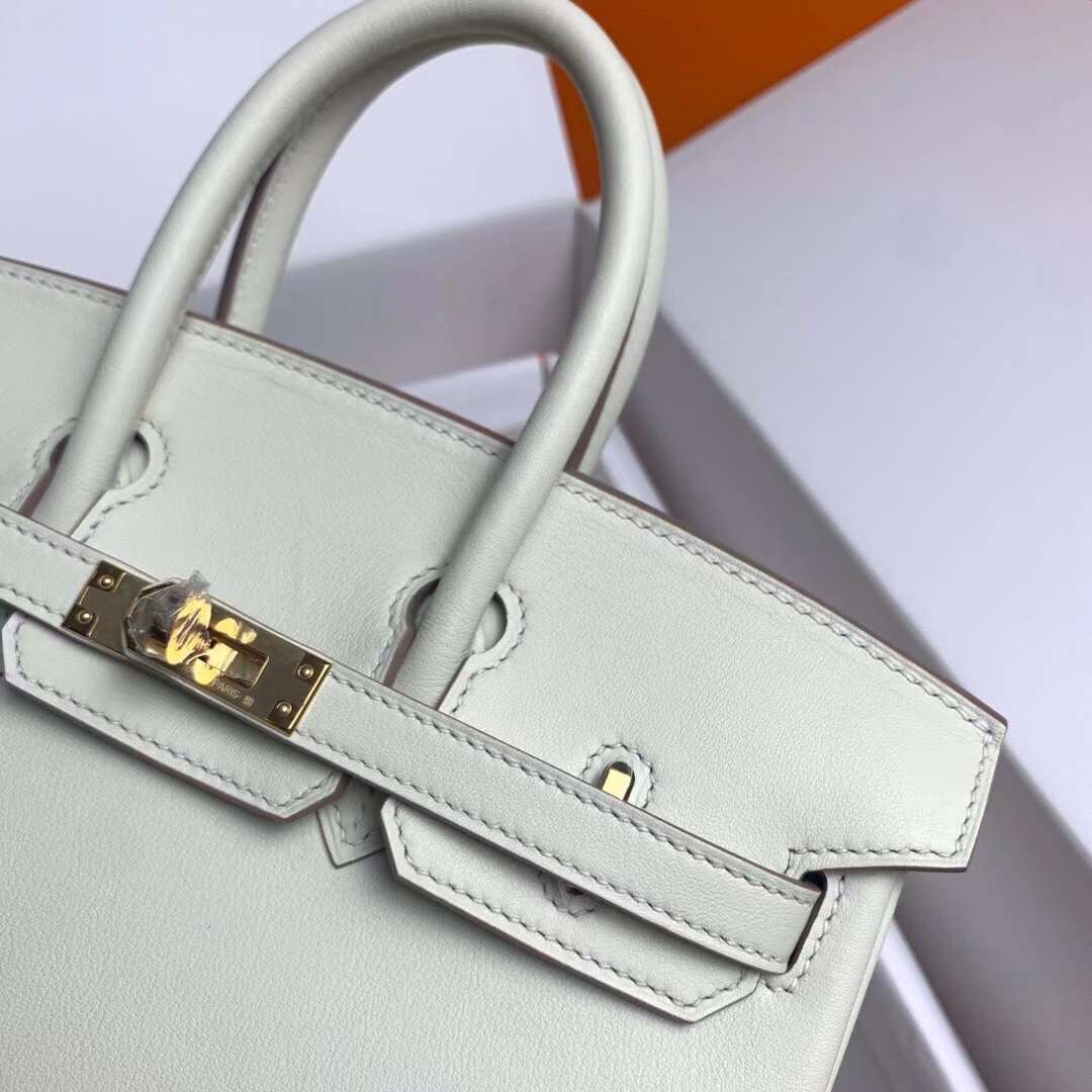 Hermes Birkin 25CM Swift Leather Handbag White 